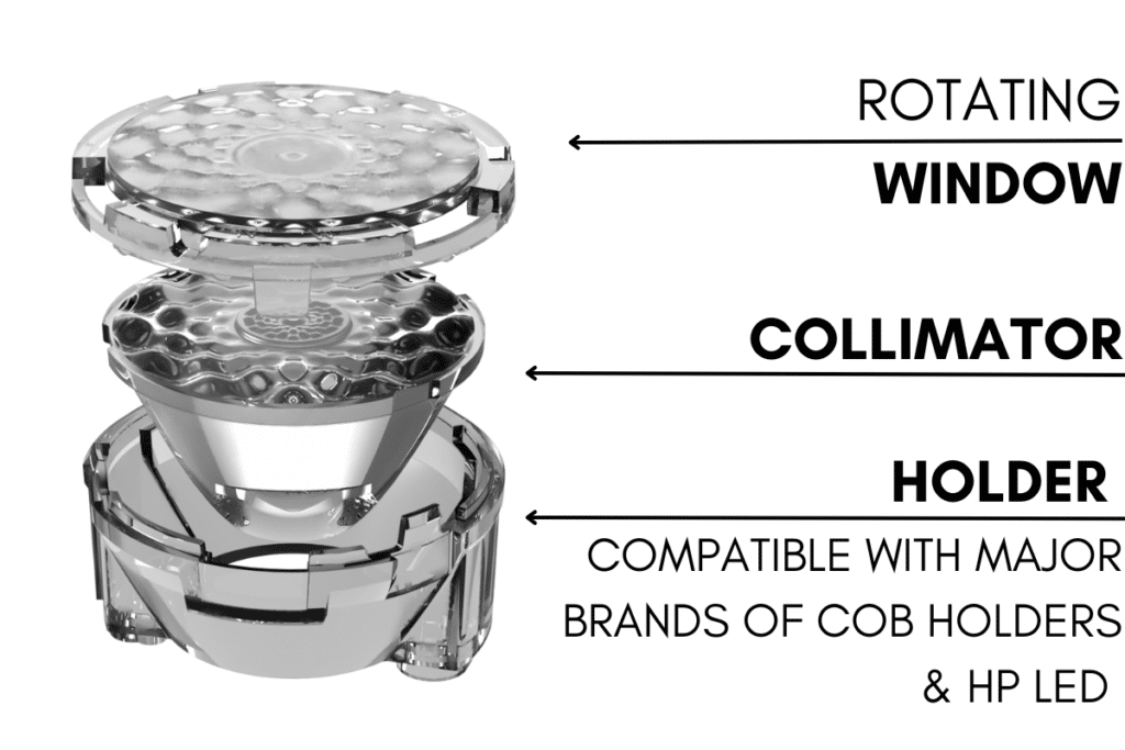 Picture of Gaggione LED ZOOM SOLUTIONS collimator - assembly shematic