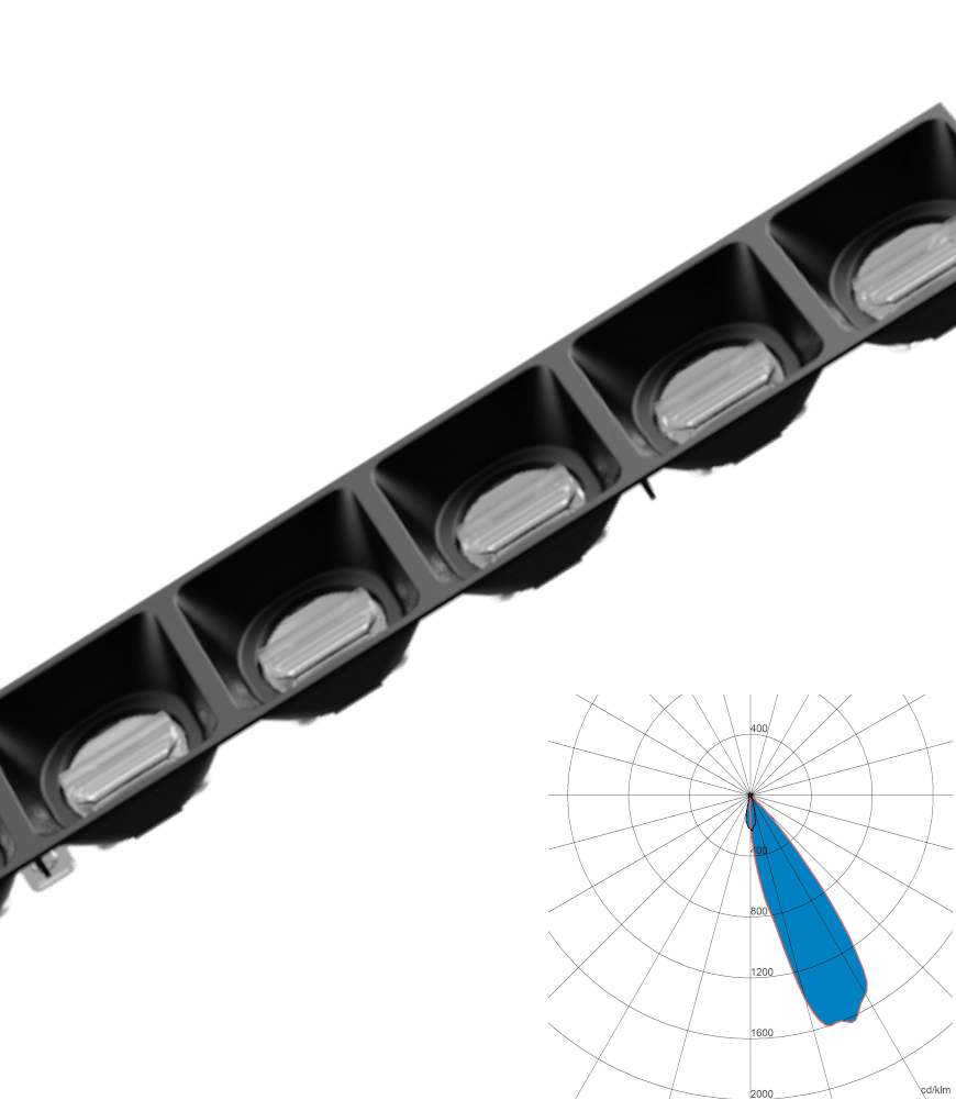Highlights Pollux LED Linear dark light collimator picture - Wall washer