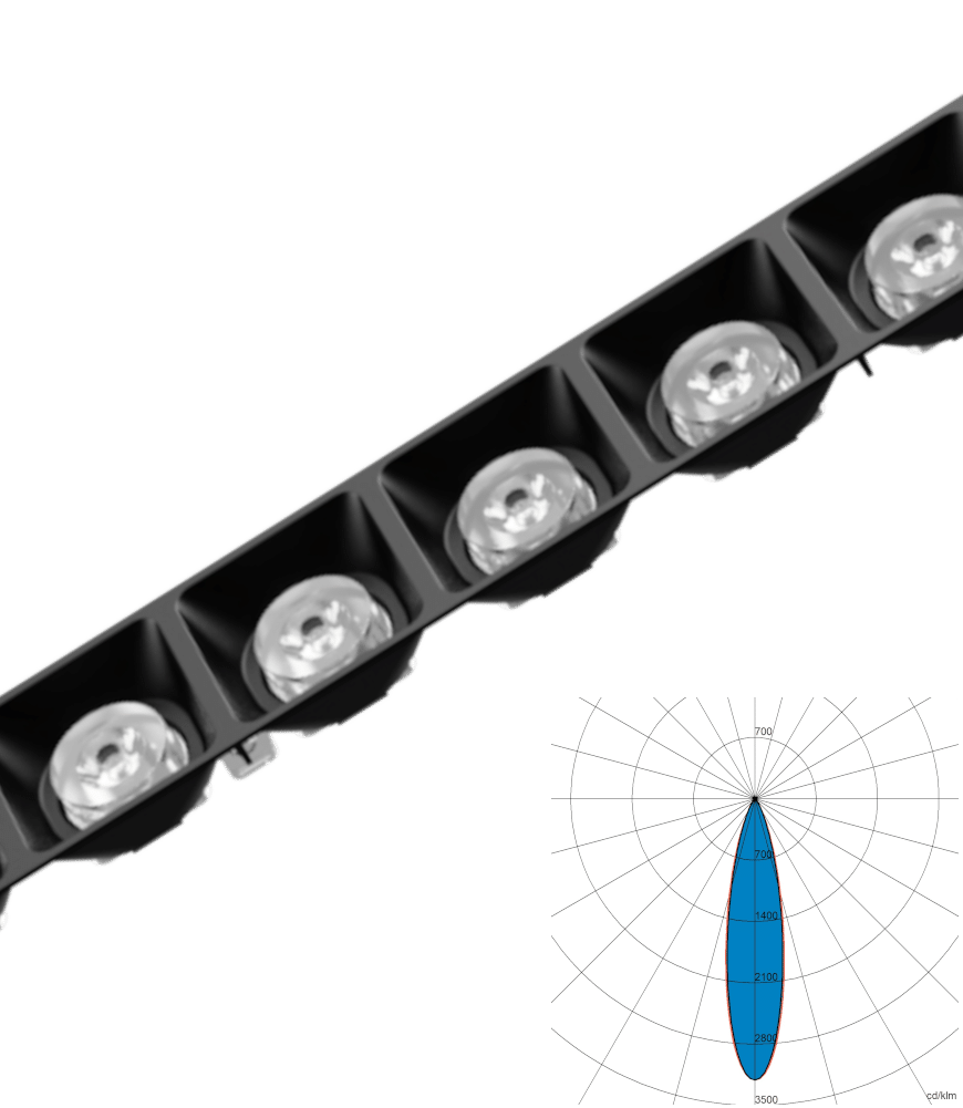 Highlights Pollux LED Linear dark light collimator picture - Wall grazer