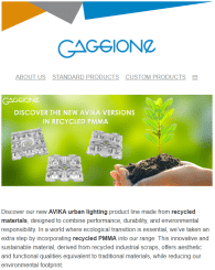 Newsletters visual on Avika street lighting in recycled PMMA